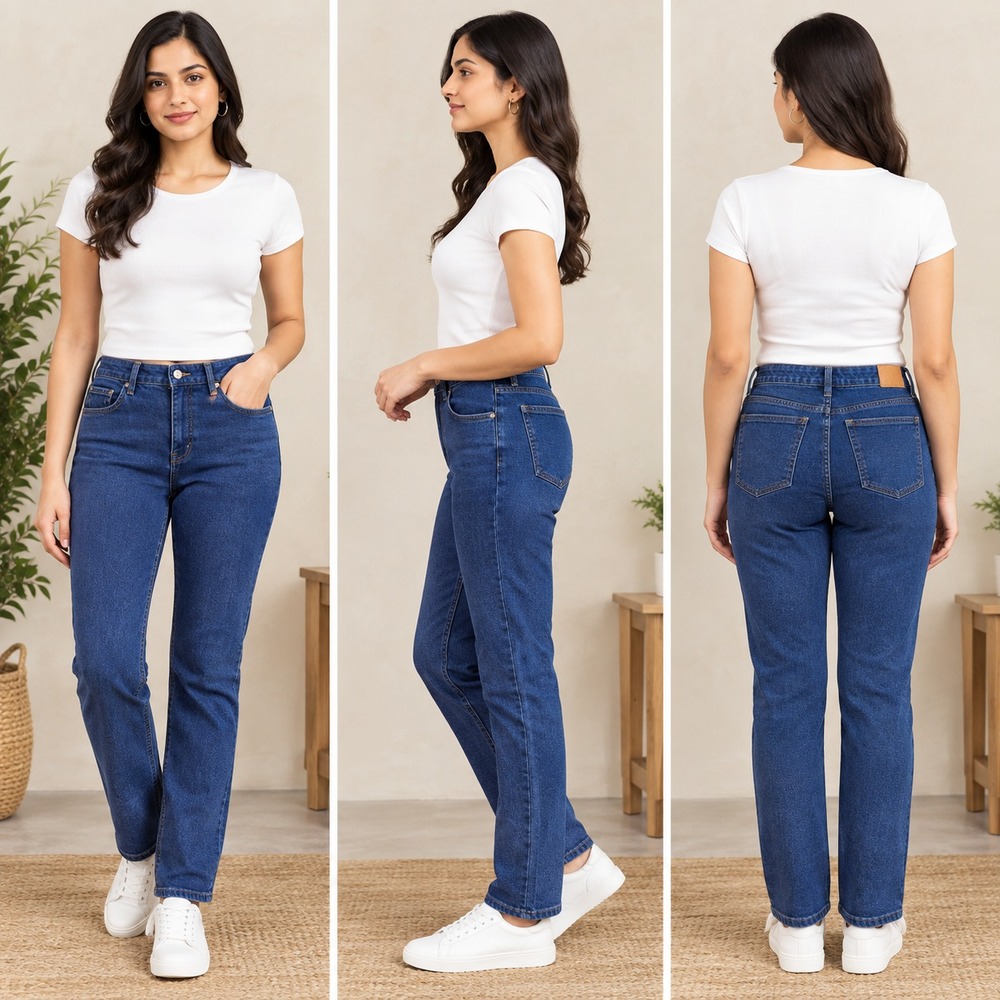 Lauren Ralph Lauren Straight Curvy Jeans Womens 12 Blue Modern Stretch Denim